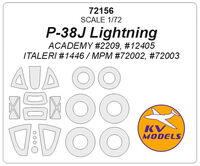 P-38J Lightning (ACADEMY #2209, #12405 / ITALERI #1446 / MPM #72002, #72003) + wheels masks