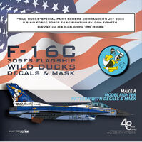 F-16 C Fighting Falcon - "Wild Ducks" Special Paint Scheme Commanders Jet US Air Force 309FS (2022) - Decals and Masks (for Tamiya 61106 Kit) - Image 1