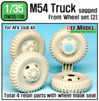 US M54A2 Cargo Truck Sagged Front wheel set)2)- Military type( for AFV club 1/35)