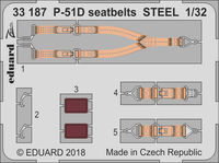 P-51D seatbelts STEEL  REVELL